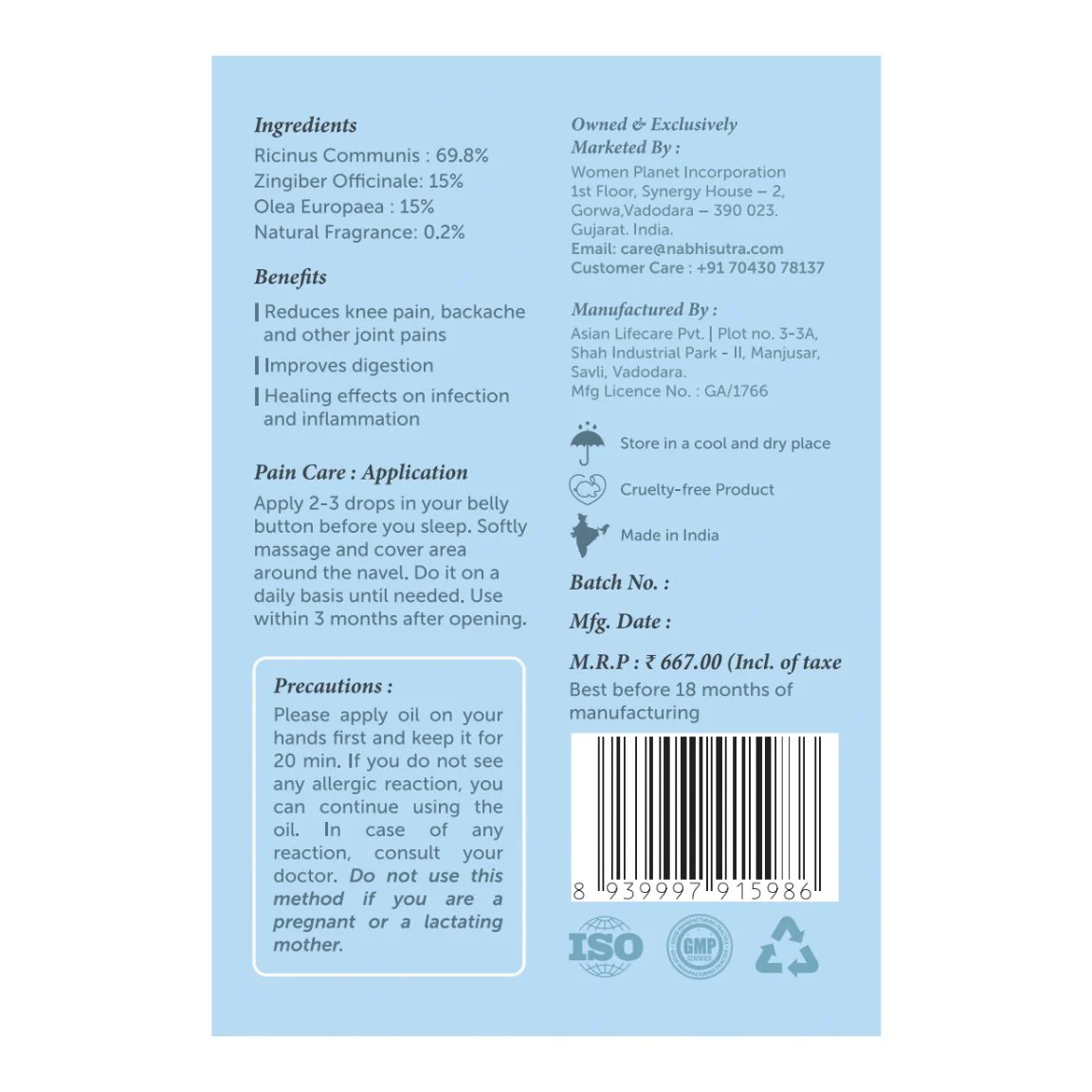 Joint Pain Remedy - Belly Button Oil | With Goodness of Castor & Ginger Oil - Image 9